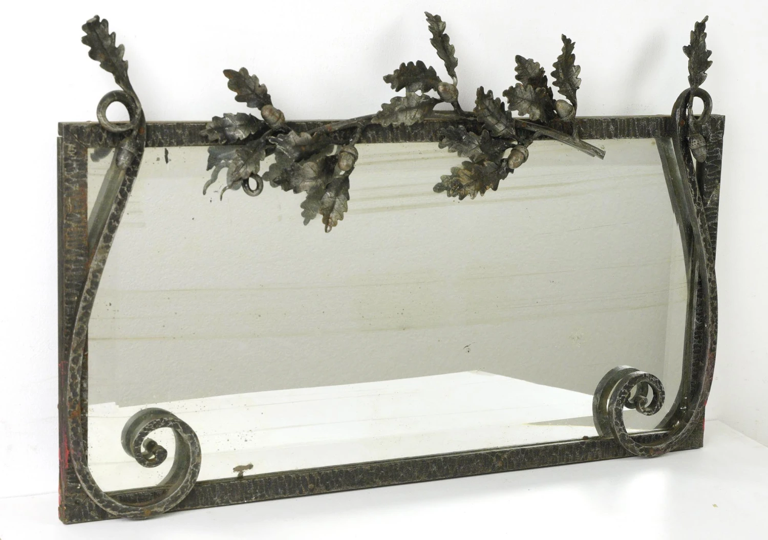 Vintage European French Art Deco Wrought Iron Wall Mirror 9 Vintage European French Art Deco Wrought Iron Wall Mirror - Image 7