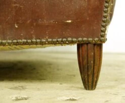 European Art Deco Cow French Leather & Wood Club Chair 17 European Art Deco Cow French Leather & Wood Club Chair -OGT Sale Store 24bel11127 06