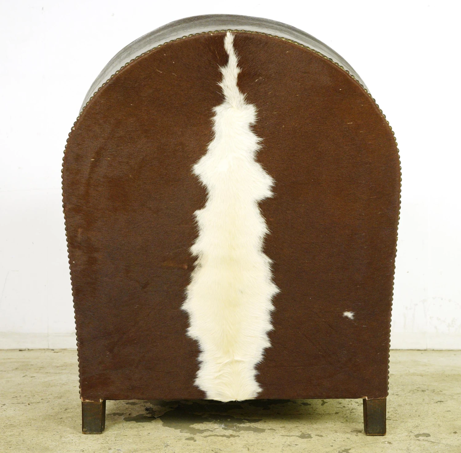 European Art Deco Cow French Leather & Wood Club Chair 9 European Art Deco Cow French Leather & Wood Club Chair - Image 7