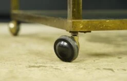 Vintage European Brass Frame Two Tier Glass Top Bar Cart -OGT Sale Store 24bel11135 05