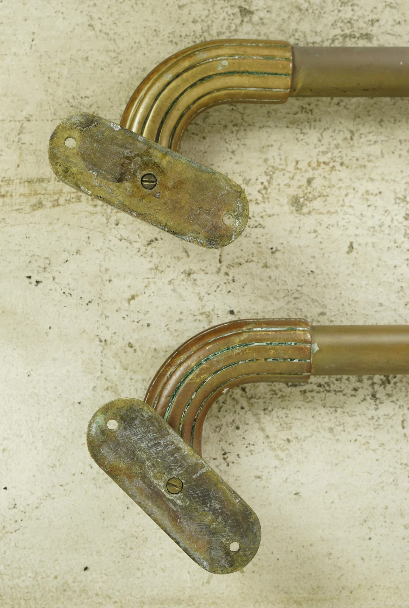 Pair Of Vintage European 40 In. Brass Commercial Door Pulls 7 Pair Of Vintage European 40 In. Brass Commercial Door Pulls - Image 5