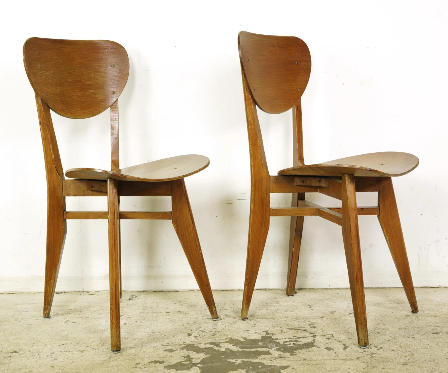 Set Of Vintage European 1950s Mid Century Wooden Dining Chairs 6 Set Of Vintage European 1950s Mid Century Wooden Dining Chairs - Image 4