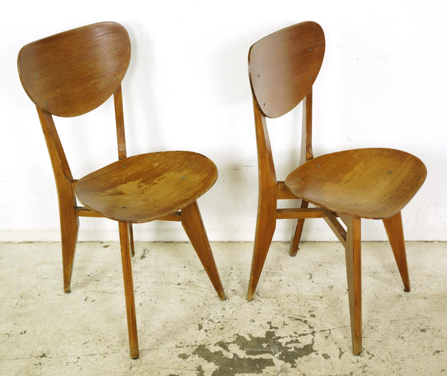 Set Of Vintage European 1950s Mid Century Wooden Dining Chairs 7 Set Of Vintage European 1950s Mid Century Wooden Dining Chairs - Image 5
