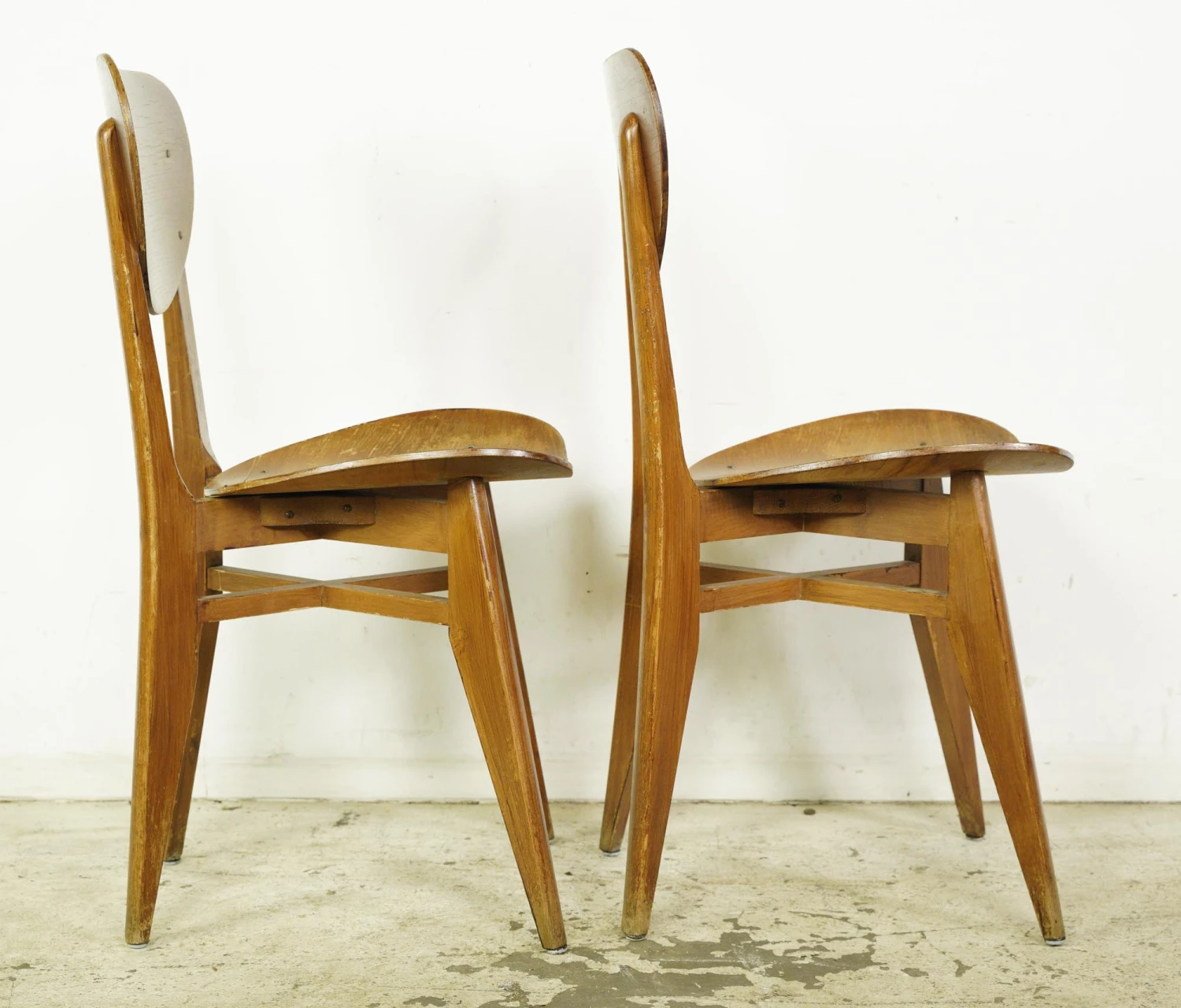 Set Of Vintage European 1950s Mid Century Wooden Dining Chairs 9 Set Of Vintage European 1950s Mid Century Wooden Dining Chairs - Image 7