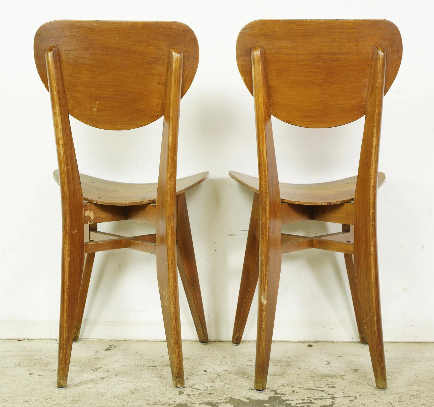 Set Of Vintage European 1950s Mid Century Wooden Dining Chairs 10 Set Of Vintage European 1950s Mid Century Wooden Dining Chairs - Image 8