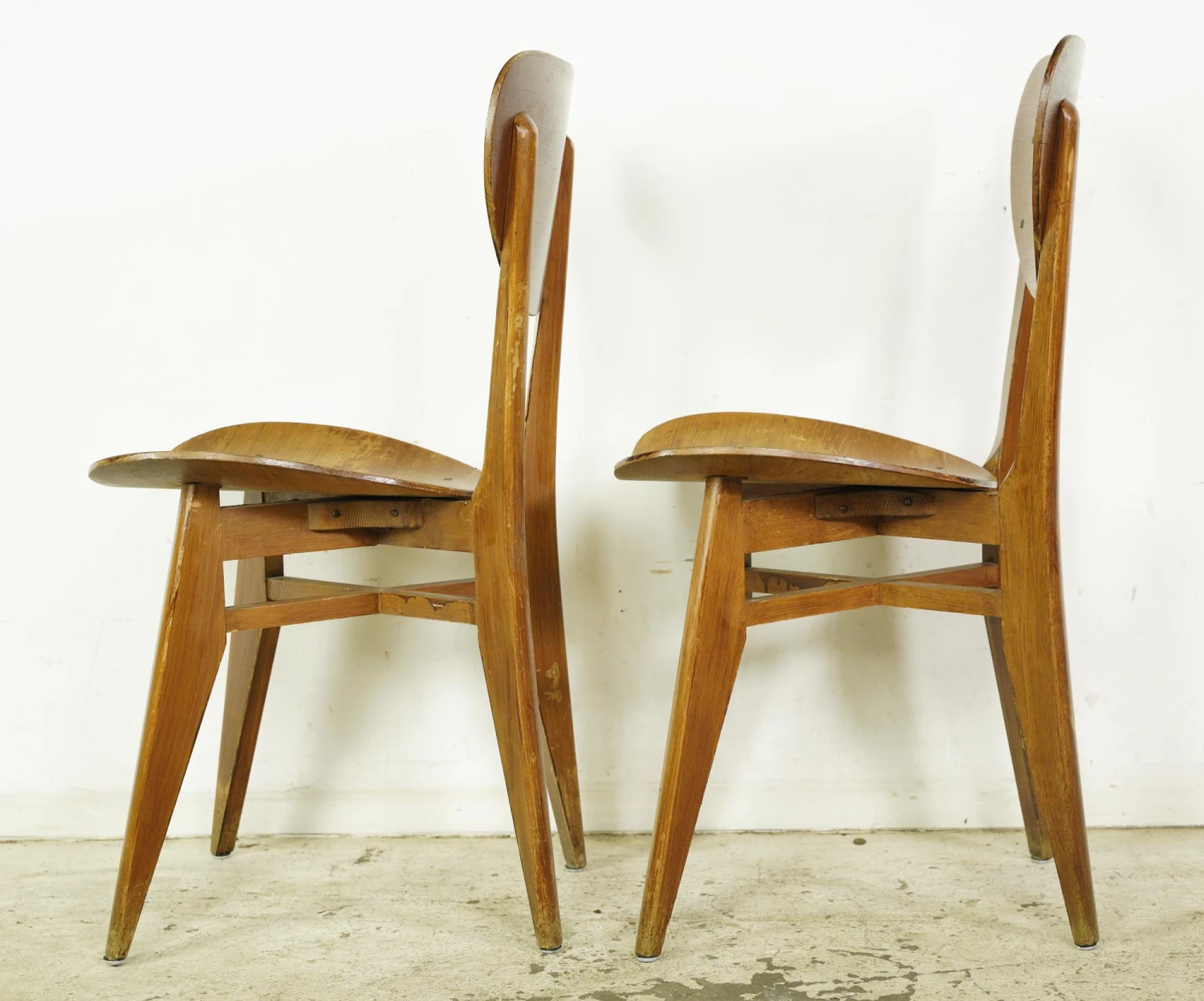 Set Of Vintage European 1950s Mid Century Wooden Dining Chairs 11 Set Of Vintage European 1950s Mid Century Wooden Dining Chairs - Image 9