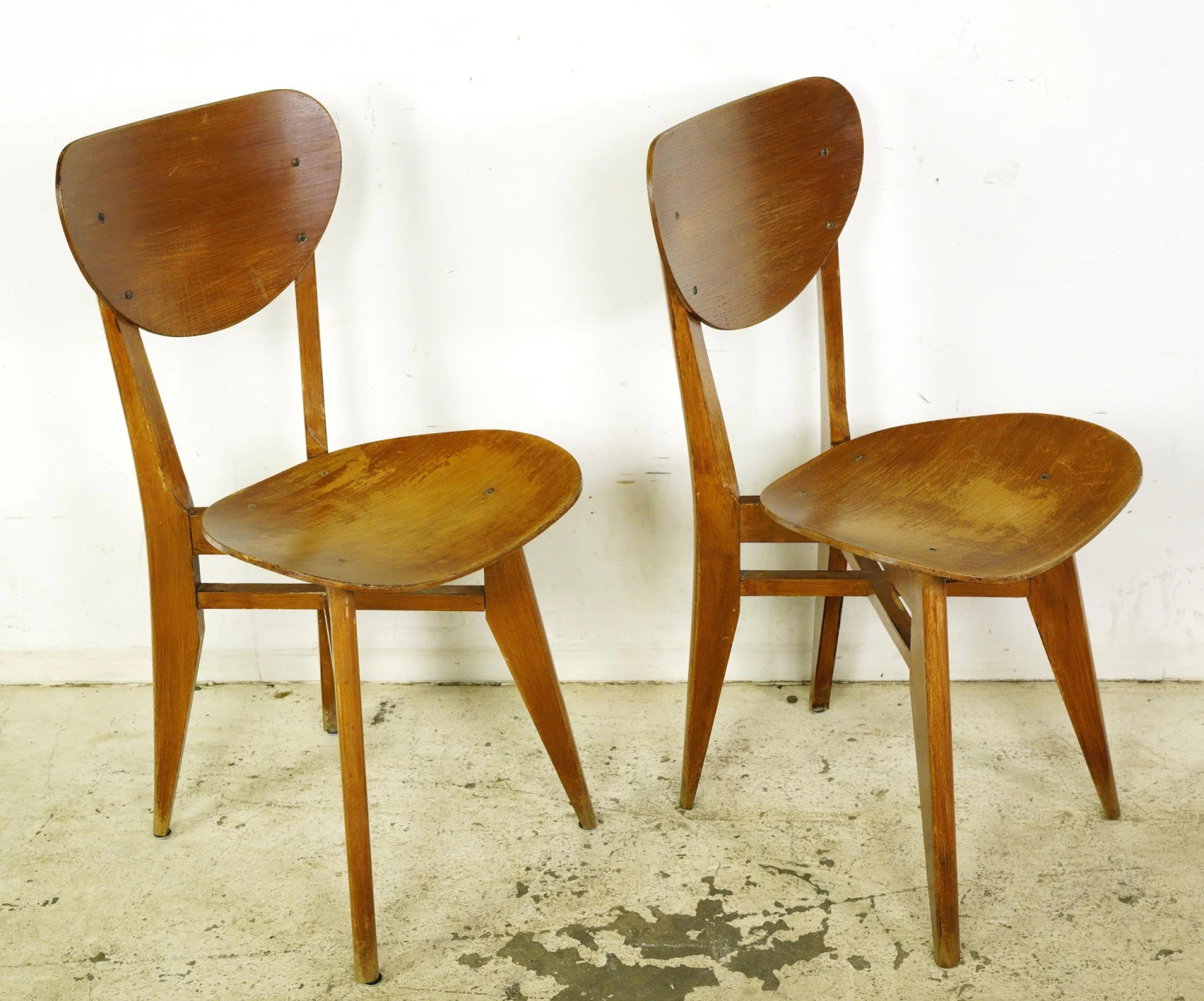 Set Of Vintage European 1950s Mid Century Wooden Dining Chairs 14 Set Of Vintage European 1950s Mid Century Wooden Dining Chairs - Image 12