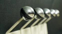 1970s Mid Century Modern Steel 5 Hook Coat Wall Rack -OGT Sale Store 24bel11211 06