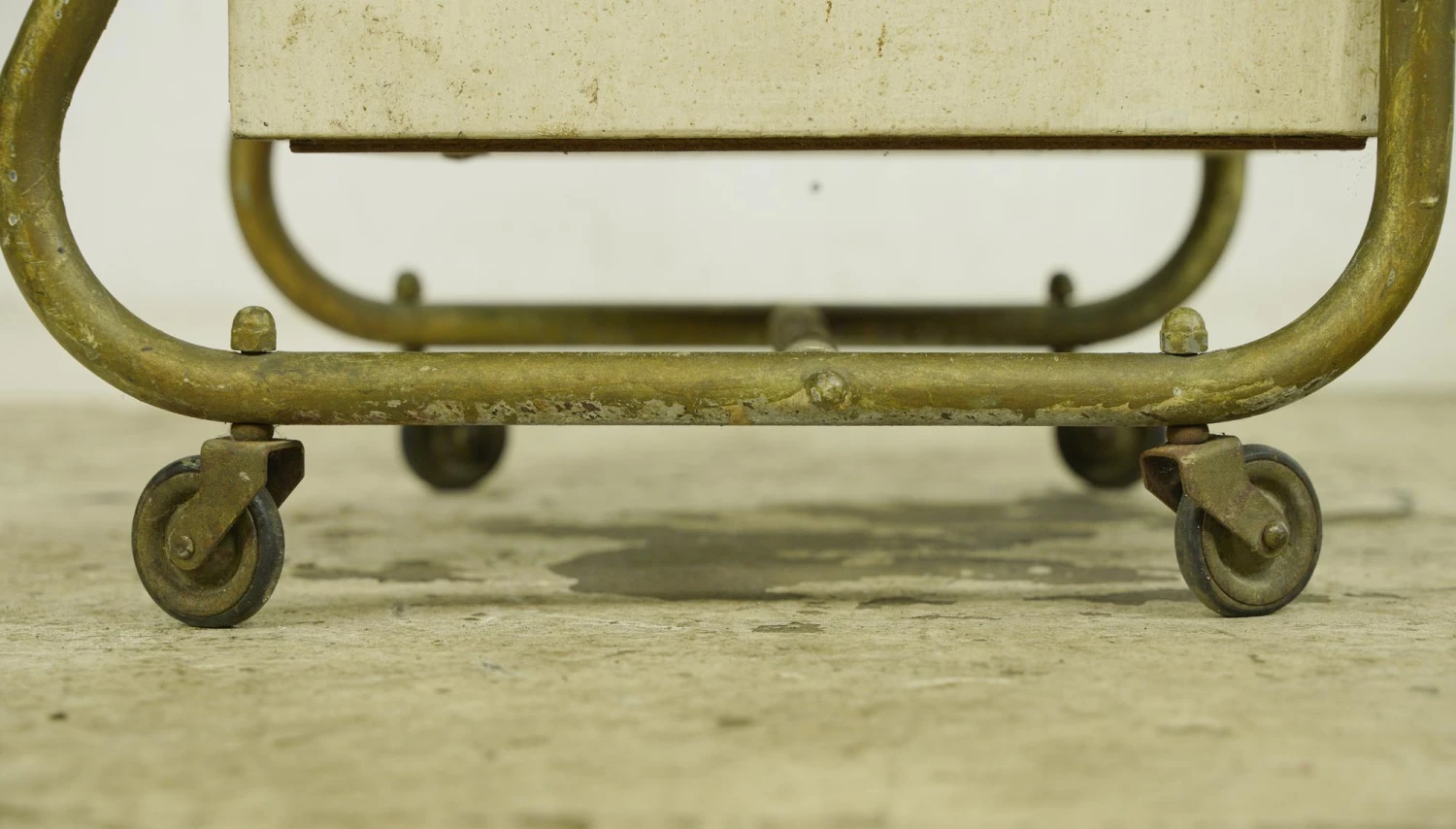 Vintage White Wood Rolling Optician 10 Drawer Medical Cabinet 13 Vintage White Wood Rolling Optician 10 Drawer Medical Cabinet - Image 11