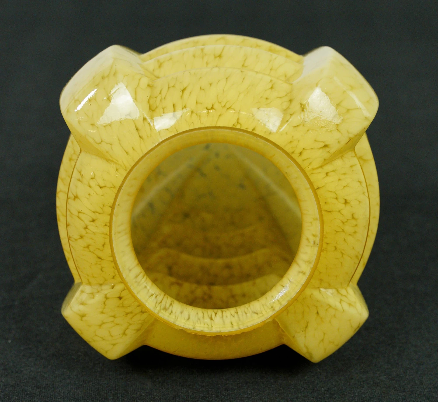 Vintage European Art Deco 9.75 In. Yellow Glass Globe 6 Vintage European Art Deco 9.75 In. Yellow Glass Globe - Image 4