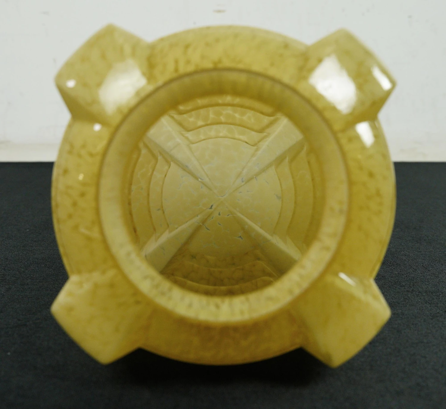 Vintage European Art Deco 9.75 In. Yellow Glass Globe 8 Vintage European Art Deco 9.75 In. Yellow Glass Globe - Image 6