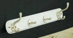 Vintage European White Cast Iron 4 Hook Coat Wall Rack 12 Vintage European White Cast Iron 4 Hook Coat Wall Rack -OGT Sale Store 24bel11312 04