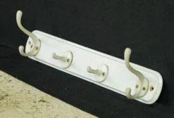 Vintage European White Cast Iron 4 Hook Coat Wall Rack 13 Vintage European White Cast Iron 4 Hook Coat Wall Rack -OGT Sale Store 24bel11312 05