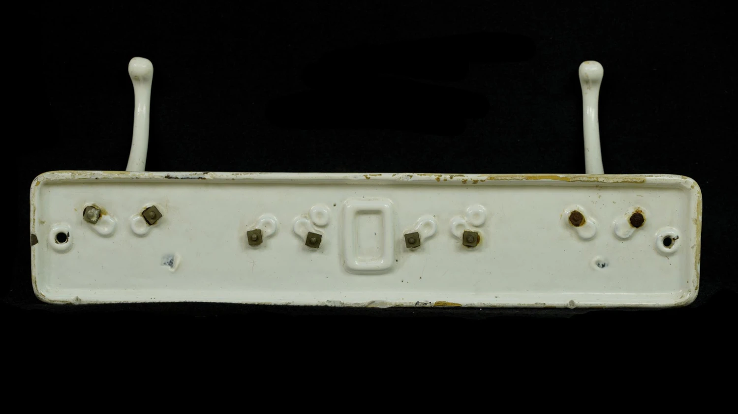 Vintage European 4 Hook White Cast Iron Coat Wall Rack 9 Vintage European 4 Hook White Cast Iron Coat Wall Rack - Image 7