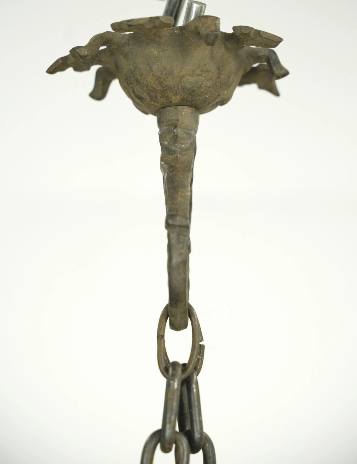 European French 8 Arm Wrought Iron Chandelier 8 European French 8 Arm Wrought Iron Chandelier - Image 6