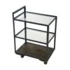 Handcrafted Steel Framed Pine Wired Glass Shelves Bar Cart 2 Handcrafted Steel Framed Pine Wired Glass Shelves Bar Cart -OGT Sale Store altered antiques handcrafted steel framed pine wired glass shelves bar cart q280527