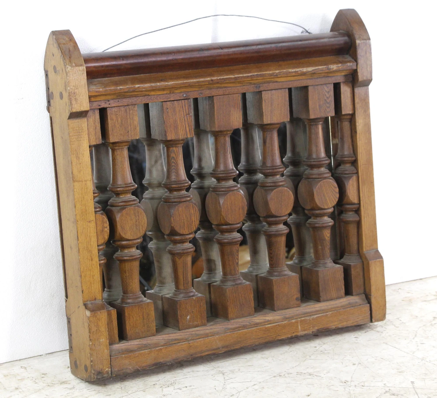 Architectural Antique Bannister Turned Wall Mirror 4 Architectural Antique Bannister Turned Wall Mirror - Image 2