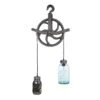 Repurposed Industrial Steel Pulley Glass Mason Jars Pendant Light 1 Repurposed Industrial Steel Pulley Glass Mason Jars Pendant Light -OGT Sale Store altered antiques repurposed industrial steel pulley glass mason jars pendant light q282785
