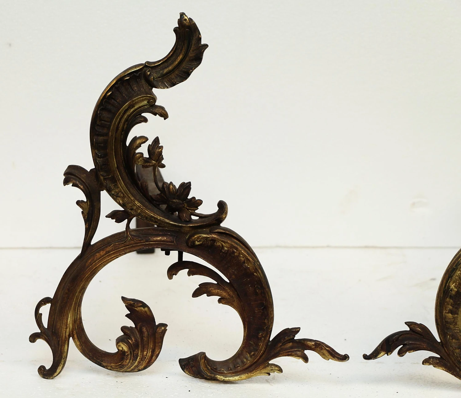 Pair Of Ornate Bronze French Andirons 4 Pair Of Ornate Bronze French Andirons - Image 2