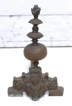 Pair Of Ornate French Bronze Figural Chenets Andirons -OGT Sale Store andirons 21bel10643