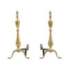 Antique Pair Of Steeple Brass Andirons