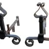 Banded Wrought Iron Andirons
