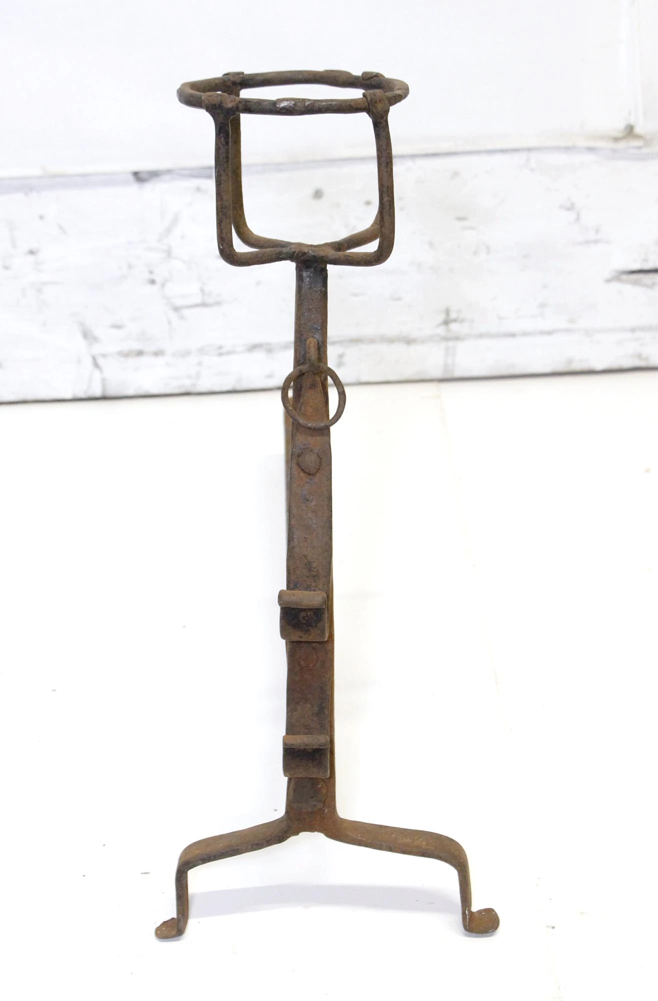 Pair Of Primitive Wrought Iron Antique Andirons 5 Pair Of Primitive Wrought Iron Antique Andirons - Image 3
