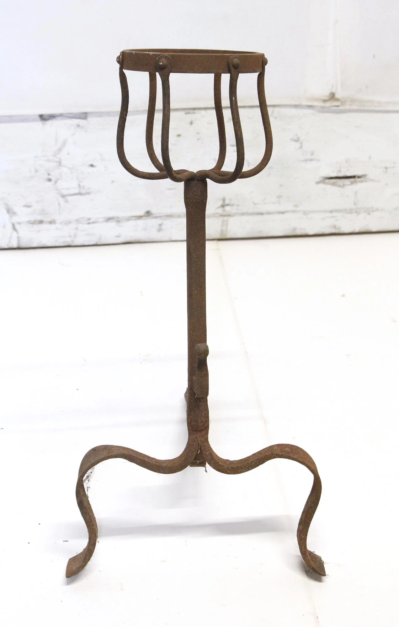 Pair Of Primitive Wrought Iron ‘Montignies’ Andirons 5 Pair Of Primitive Wrought Iron ‘Montignies’ Andirons - Image 3