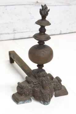 Pair Of Ornate French Bronze Figural Chenets Andirons -OGT Sale Store andirons for sale 21bel10643