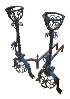 Pair Figural Wrought Iron Andirons 10 Pair Figural Wrought Iron Andirons -OGT Sale Store andirons for sale j149263