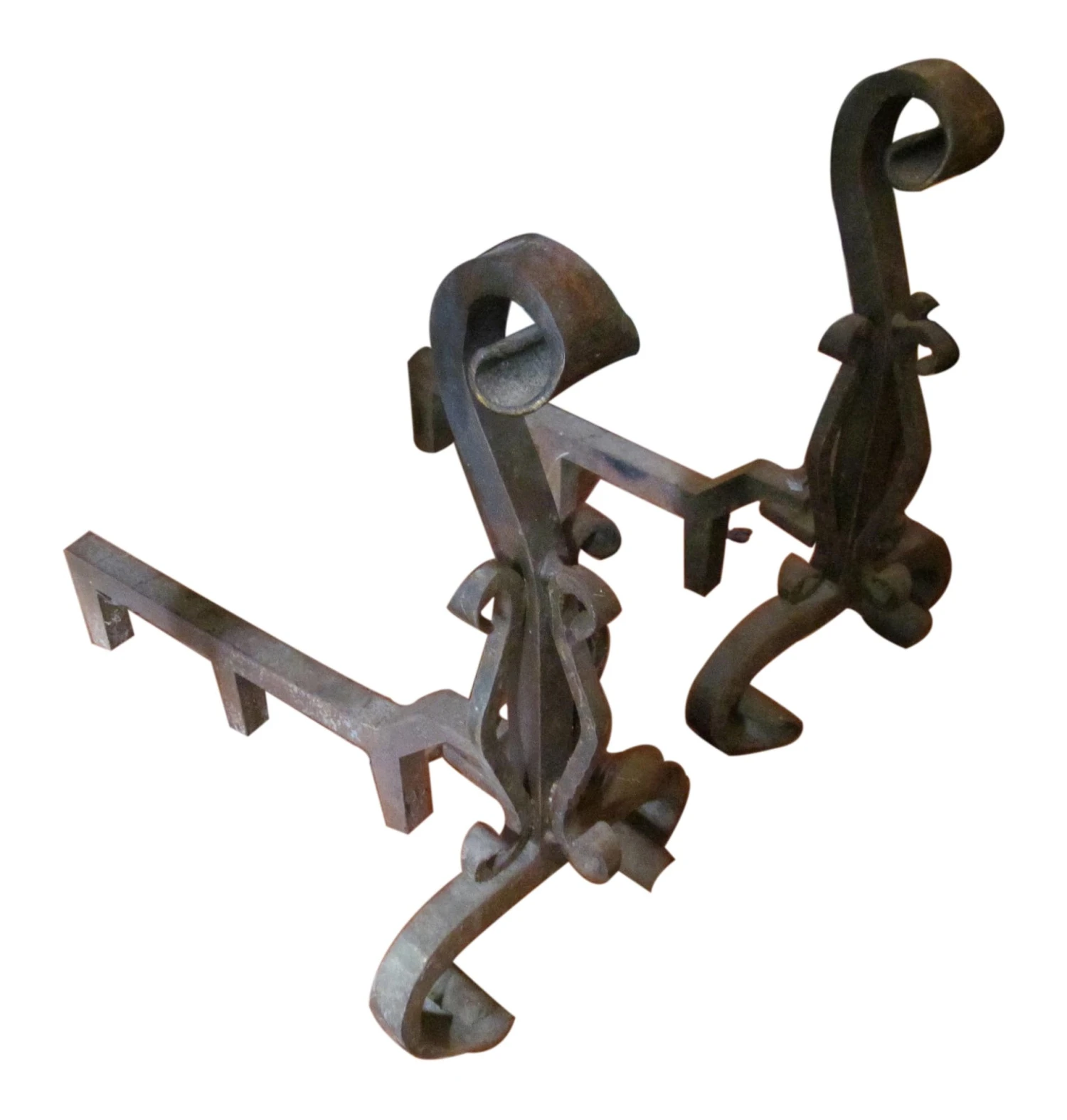 Set Of Bronze Plated Andirons 5 Set Of Bronze Plated Andirons - Image 3