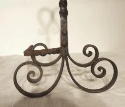 Antique Turned Wrought Iron Pair Of Andirons 10 Antique Turned Wrought Iron Pair Of Andirons -OGT Sale Store andirons for sale p267333