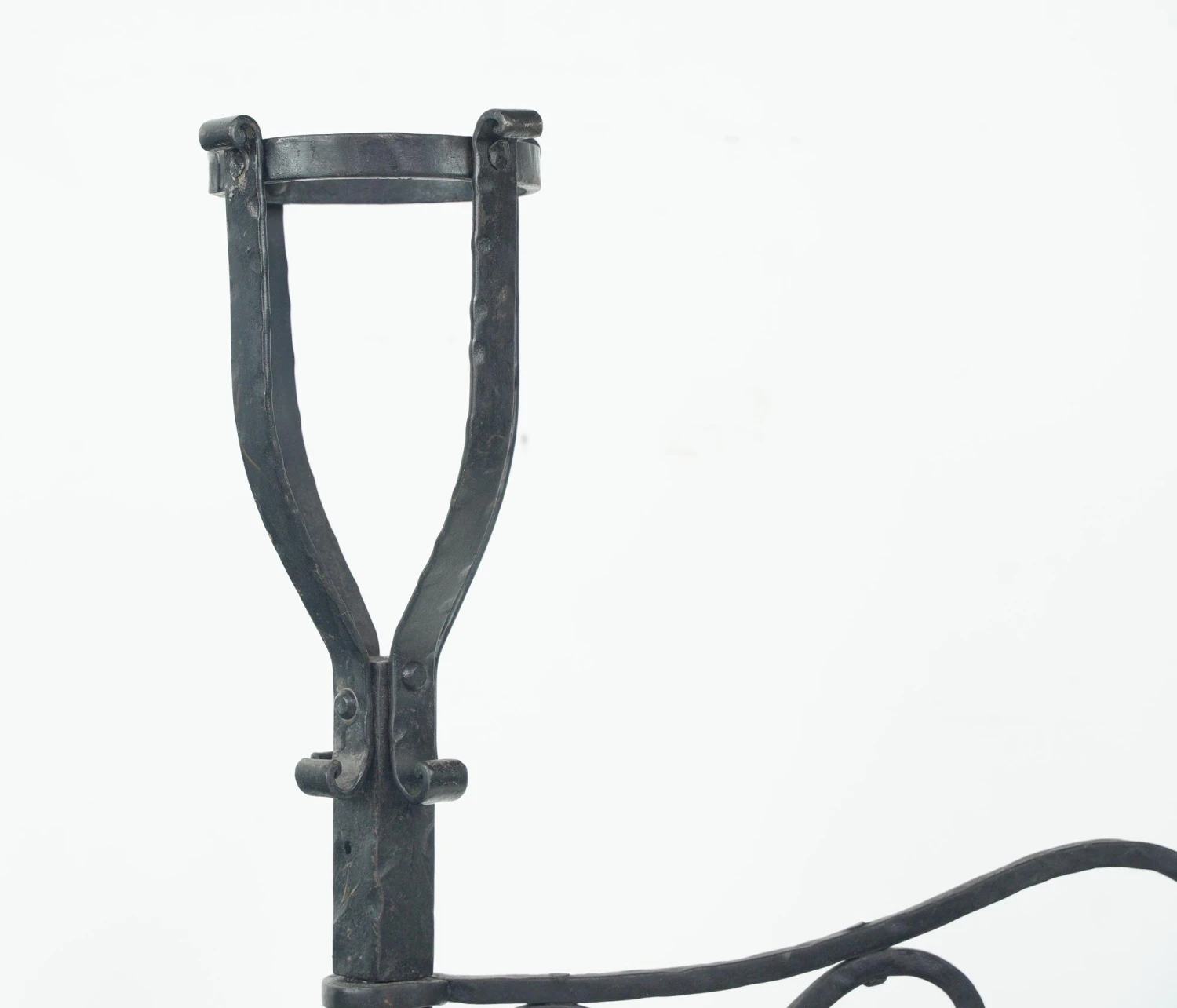 Pair Of Antique French Basket Top Wrought Iron Andirons 5 Pair Of Antique French Basket Top Wrought Iron Andirons - Image 3