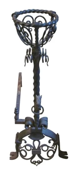 Pair Figural Wrought Iron Andirons 9 Pair Figural Wrought Iron Andirons -OGT Sale Store andirons j149263
