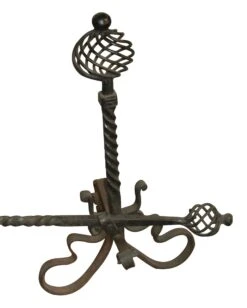Set Of Fireplace Andirons With Cross Bar -OGT Sale Store andirons k192125