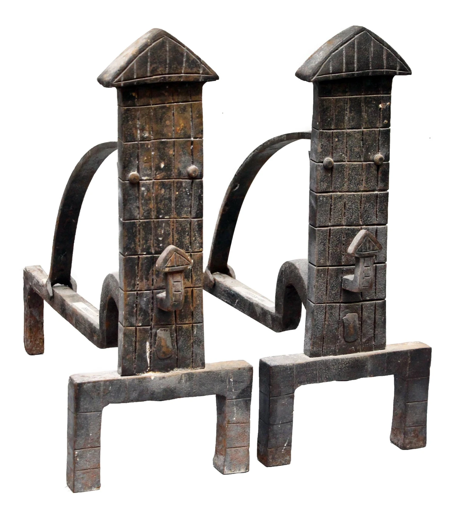 Pair Of Hand Forged Arrow Shaped Andirons 4 Pair Of Hand Forged Arrow Shaped Andirons - Image 2