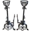 Pair Figural Wrought Iron Andirons 2 Pair Figural Wrought Iron Andirons -OGT Sale Store andirons pair figural wrought iron andirons j149263