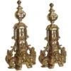 Pair Of Antique Highly Ornate Lion Brass Chenets 2 Pair Of Antique Highly Ornate Lion Brass Chenets -OGT Sale Store andirons pair of antique highly ornate lion brass chenets p267330