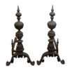 Pair Of Antique Oversized Bronze Andirons