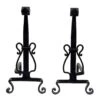 Pair Of Black Andirons With Turned Feet 2 Pair Of Black Andirons With Turned Feet -OGT Sale Store andirons pair of black andirons with turned feet n240022