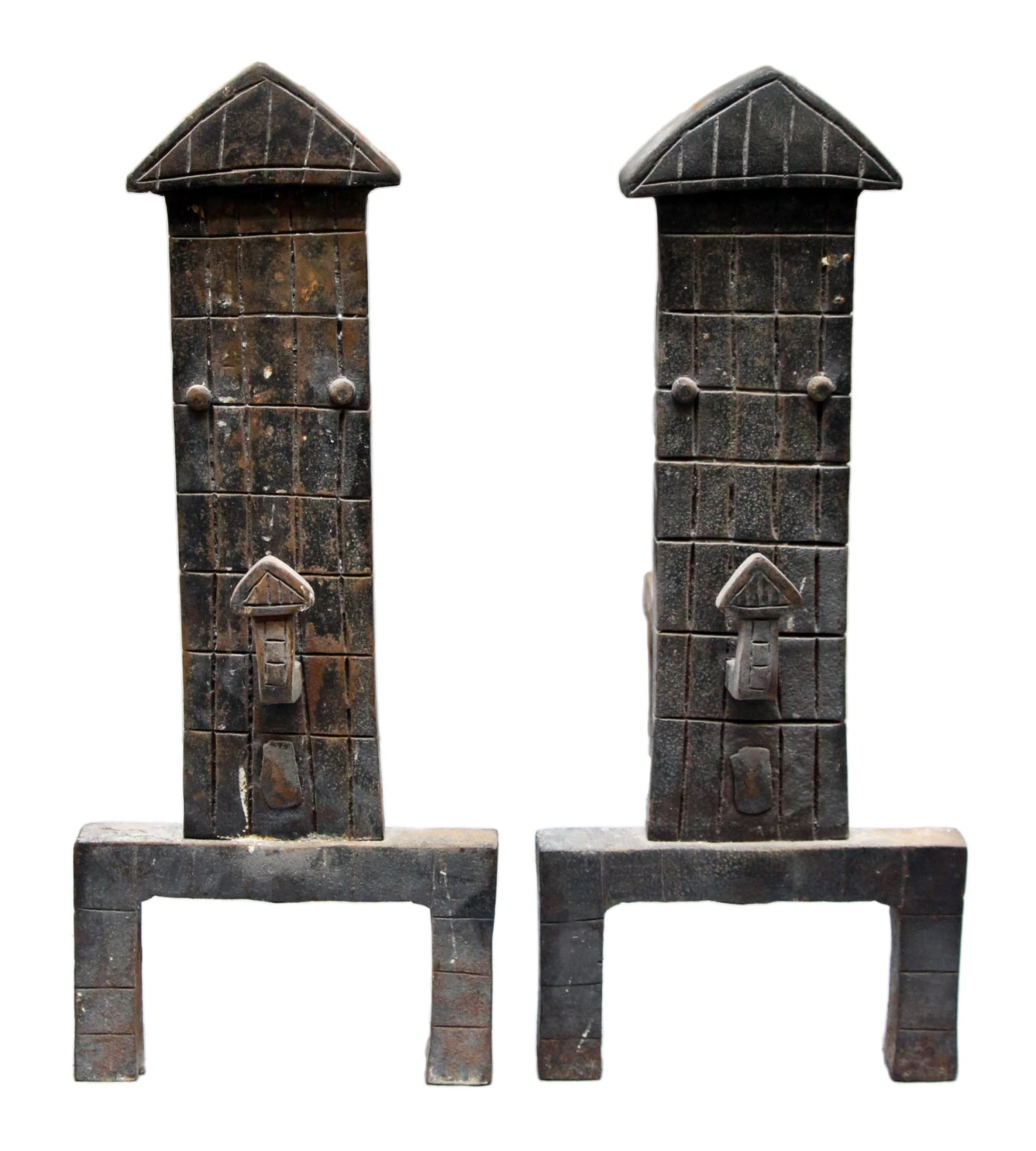 Pair Of Hand Forged Arrow Shaped Andirons 3 Pair Of Hand Forged Arrow Shaped Andirons