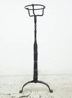 Pair Of Rare 18th Century Bask Top Wrought Iron Andirons 15 Pair Of Rare 18th Century Bask Top Wrought Iron Andirons -OGT Sale Store andirons q283067