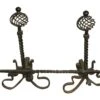 Set Of Fireplace Andirons With Cross Bar