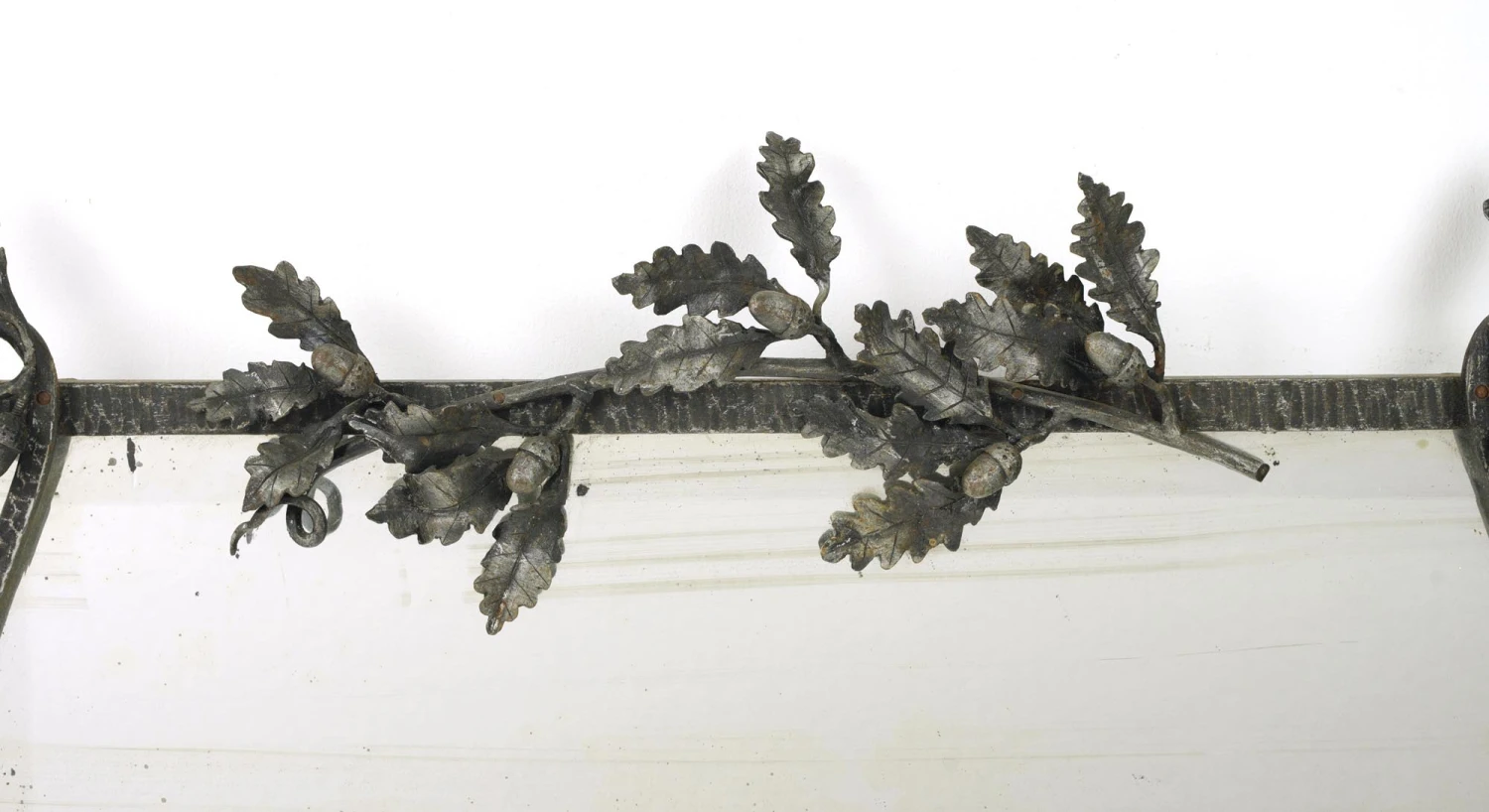 Vintage European French Art Deco Wrought Iron Wall Mirror 4 Vintage European French Art Deco Wrought Iron Wall Mirror - Image 2