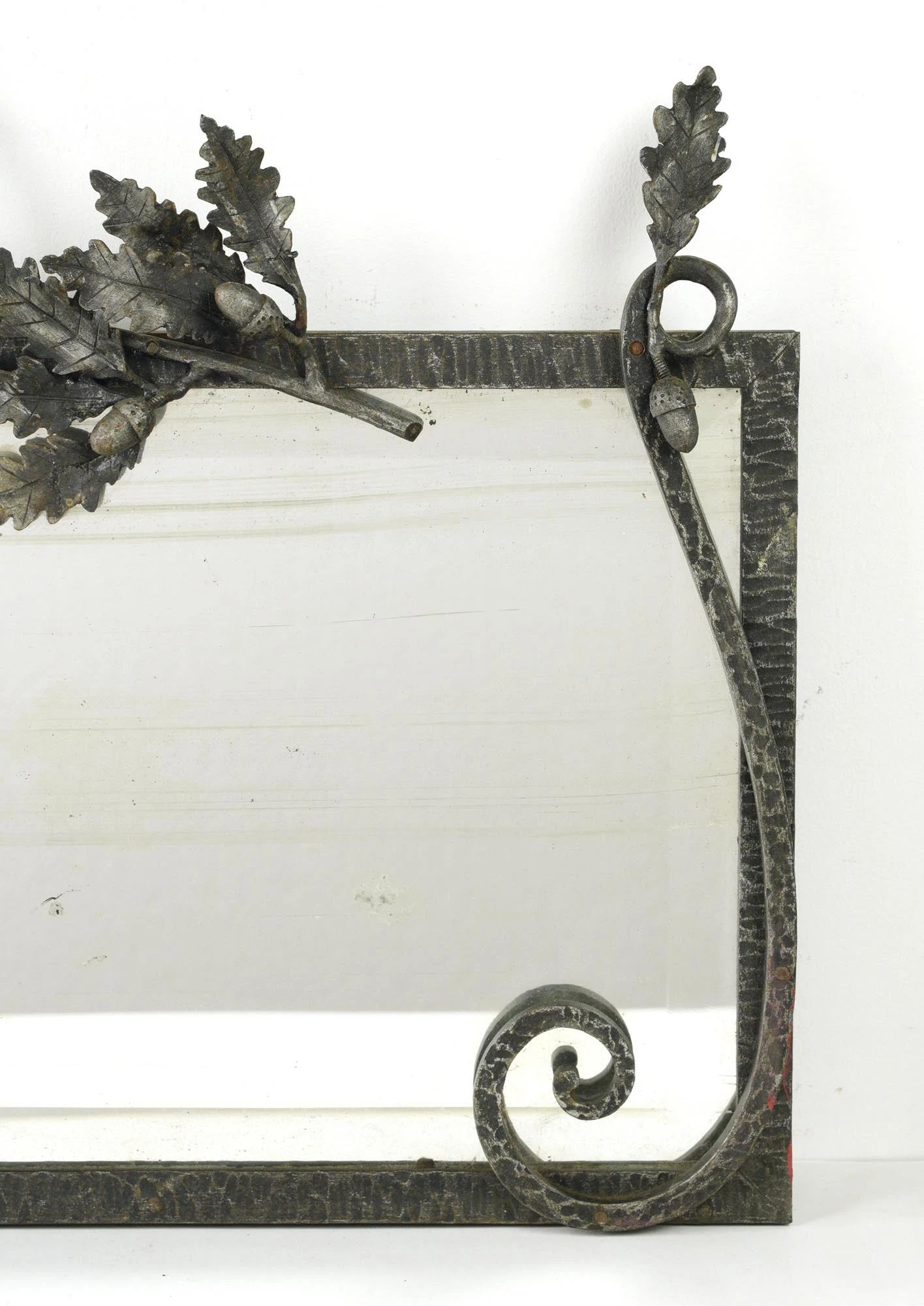 Vintage European French Art Deco Wrought Iron Wall Mirror 5 Vintage European French Art Deco Wrought Iron Wall Mirror - Image 3