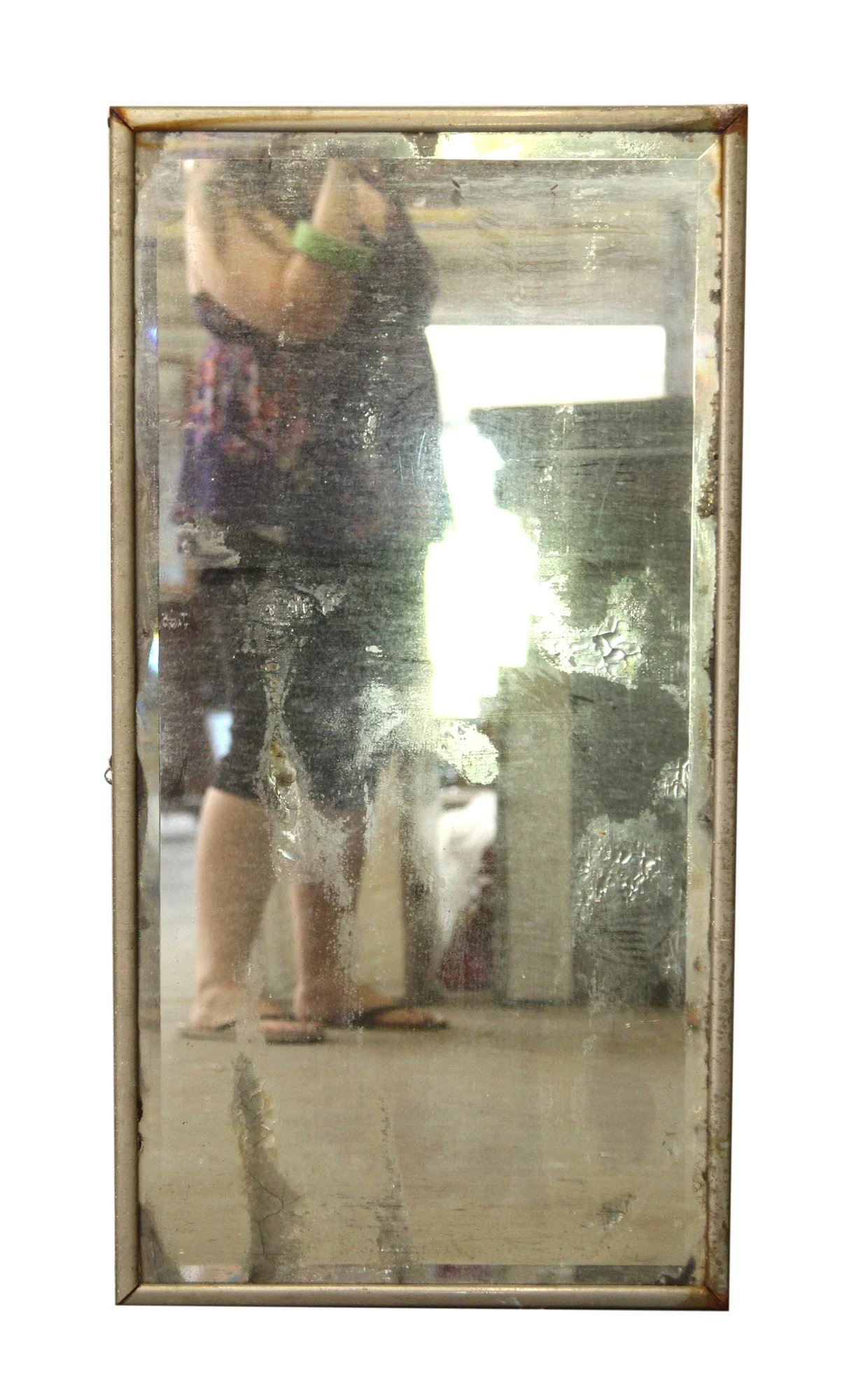 Nickel Framed Distressed Mirror 4 Nickel Framed Distressed Mirror - Image 2