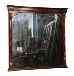 Large Wood Frame Mirror With Ornate Carvings 11 Large Wood Frame Mirror With Ornate Carvings -OGT Sale Store antique mirrors n239867