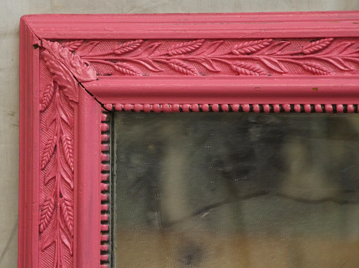 Pink Wood Frame Mirror 4 Pink Wood Frame Mirror - Image 2