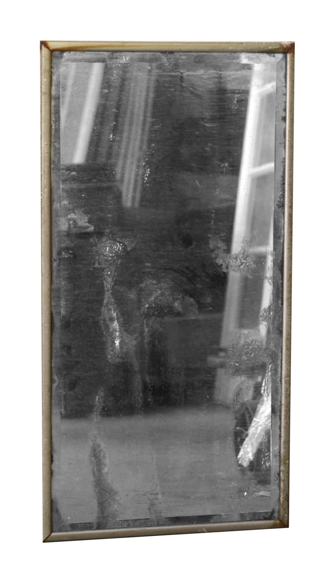 Nickel Framed Distressed Mirror 3 Nickel Framed Distressed Mirror