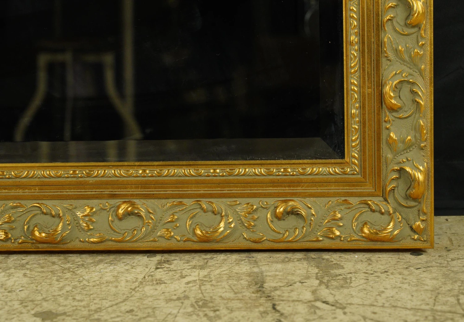 Vintage French Gilt Wood Plaster Beveled Wall Mirror 79 X 42 In. 4 Vintage French Gilt Wood Plaster Beveled Wall Mirror 79 X 42 In. - Image 2